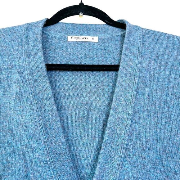 WoolOvers Men's Chelsea Blue Lambswool Buttoned Vest Size Medium - Picture 3 of 5